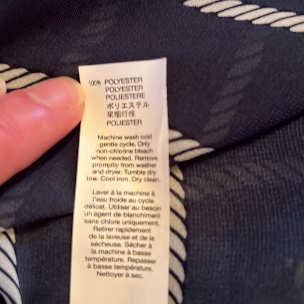 Gap large sheer long convertible sleeve navy white rope pattern tie front top! - Picture 6 of 6